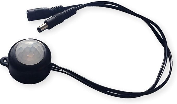 DC 6V 12V-24V 5A PIR Motion Activated Body Sensor Switch with DC Cable for LED Strip Light ((Roundness(with Light Sensor), Black)