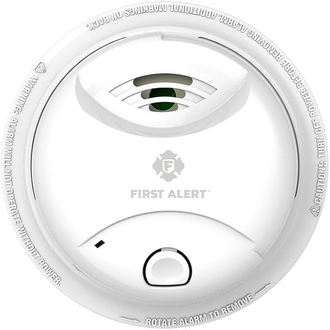 First Alert 0827B Ionization Smoke Alarm with 10-Year Sealed Tamper-Proof Battery , White , Pack of 1
