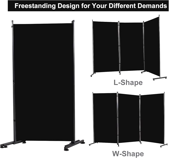 Room Divider 3 Panel-102''Wide Folding Privacy Screen, Large Partition Wall | - Image 7