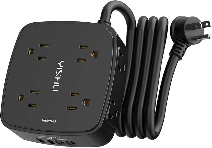 6 Ft Surge Protector Power Strip by YISHU