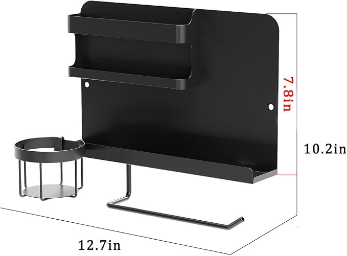 Bedside Shelf for Bed, Metal Floating Nightstand Wall Organizer, No Drill Dorm - Image 2