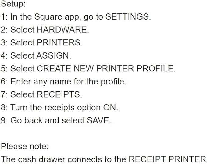 EOM-POS Hardware Bundle for Square - Cash Drawer and Thermal Receipt Printer,[Compatible with Square Stand and Square Register]
