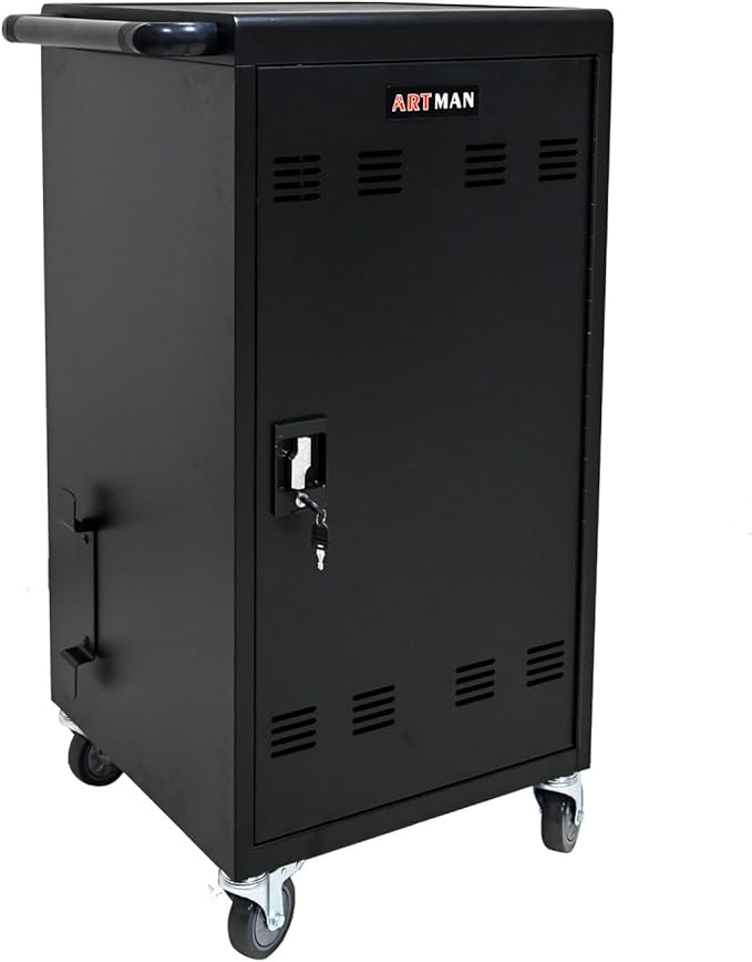 Leavader 45-Device Mobile Charging Carts for Tablets Laptops, Portable Charging Cabinet with Transformer and Caster, Large Charging and Storage Cabinet for Classroom or Office|Up to 16" Screen