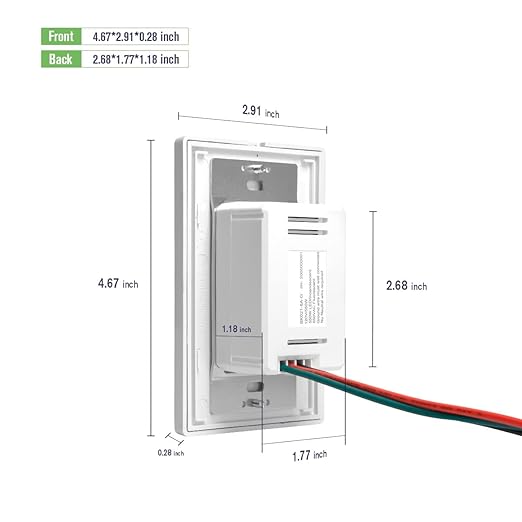RAYZEEK Motion Sensor Switch with 3 in 1 Occupancy Sensor Switch/Vacancy Sensor Switch/Manual On-Off Switch,PIR Motion Sensor Light Switch,PC Fireproof(5A, Ground Wire Version)