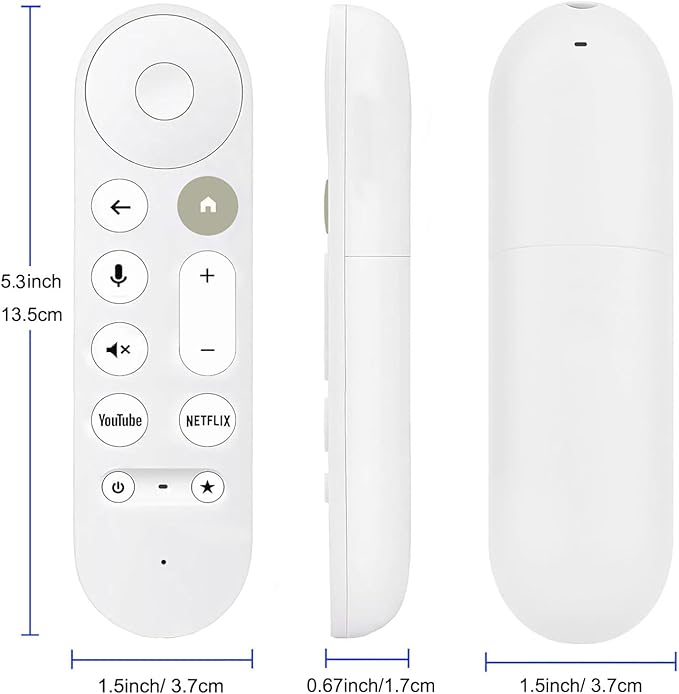 New Replacement Voice Remote Control for Chromecast-Google-TV 4K/ HD, for Google TV Streamer 4K Box, with Voice Function, with 2 Shortcut Buttons