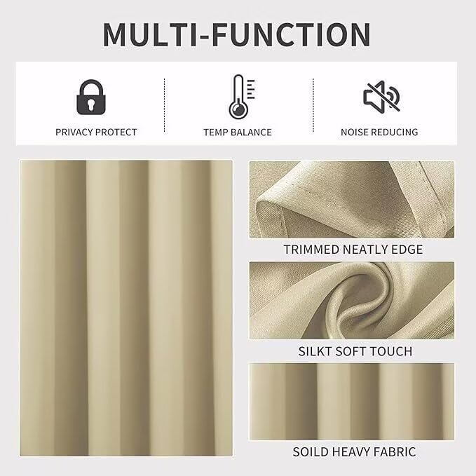 Joydeco Blackout Curtains for Bedroom 84 inch Long 2 Panels, Thermal Insulated - Image 4