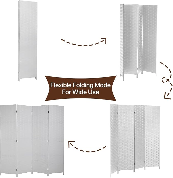 Room Dividers and Folding Privacy Screens 4 Panel 6 ft Foldable Portable Room - Image 5
