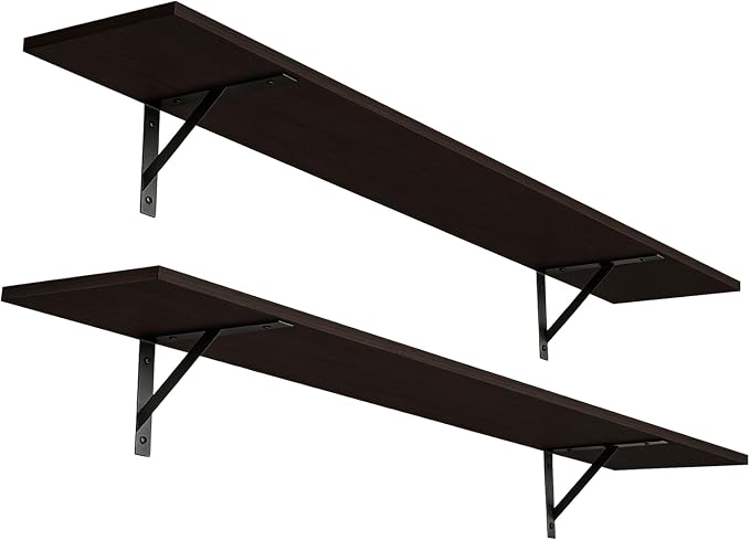 Long Wall Shelves, 55.1Inch Wooden Floating Shelves by DINZILVJ