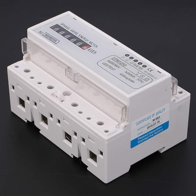 Energy Consumption Digital Electric Power Meter 3 Phase KWh Meter Smart Class 1 Power Measurement Device 220/380V 20-80A Rail Type Installation