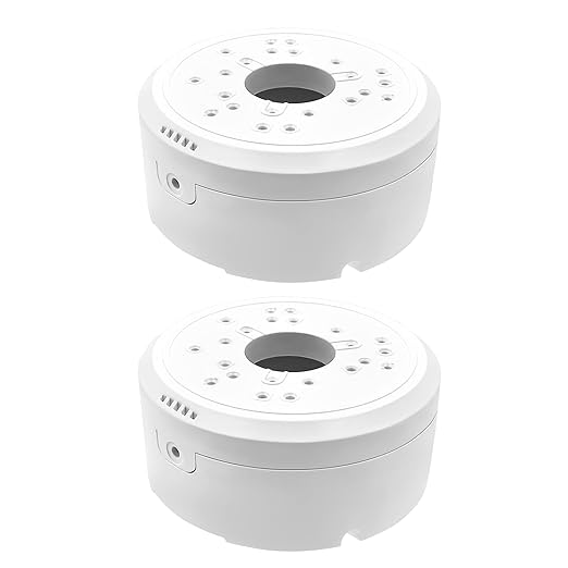 Universal Junction Box for Bullet Security Camera, Dome Camera Junction Box Mount, Indoor/Outdoor Wall Ceiling Mount Hide Cable Junction Base Boxes for Reolink Solar Panel (2pcs)