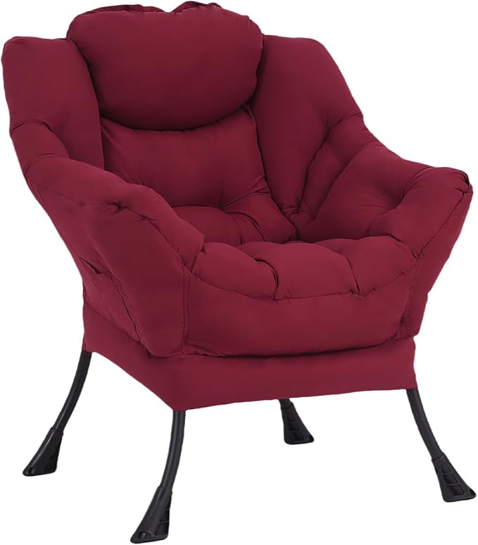 Welnow Burgundy Single Lazy Chair by LifeGetsBetterWithWelnow