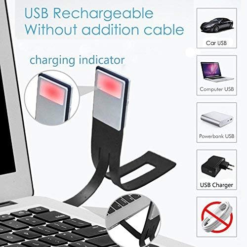 Book Light, LED Reading Lamp USB Rechargeable Flexible Night Light 4 Level - Image 5