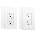 Smart in-Wall Outlet, Matter Smart Socket,15A Smart Charger, Voice Control Compatible with Apple Home, Alexa, Google Home, SmartThings, APP Remote, 2 Individually Controlled Outlets, White, 4Pack
