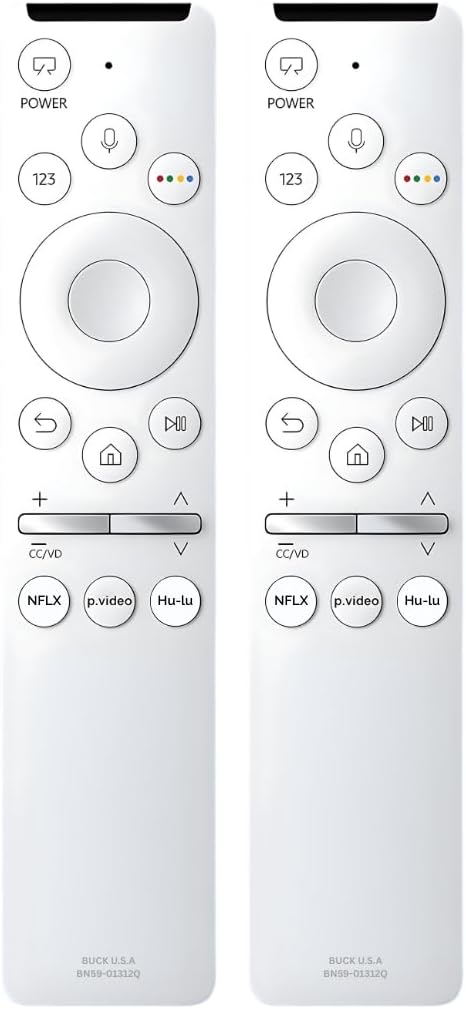 2 Pack BN59-01312Q Samsung TV Remote Control Replacement for Smart TV - Easy Setup, Universal Remote, Streaming Shortcuts - Works with Samsung QLED, Frame, UHD, 4K, & LED Smart TVs