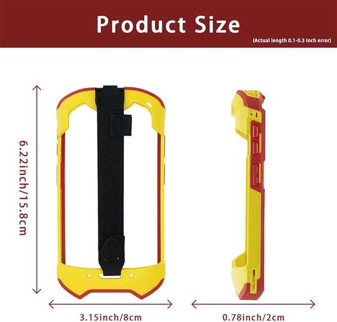 Protective Cover Bumper Case Rugged Boot with Hand Strap for Zebra TC51 TC510K TC52 TC56 TC57 (Red+Yellow)
