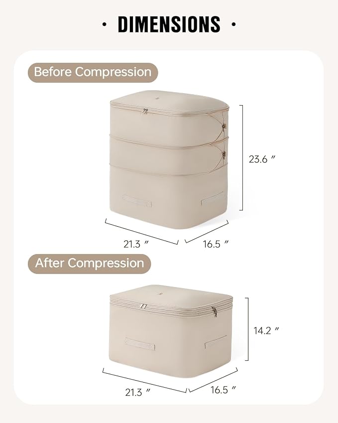 Eachy 2-Pack Comforter Storage Bag Blanket Storage Bags, Compression Storage - Image 2
