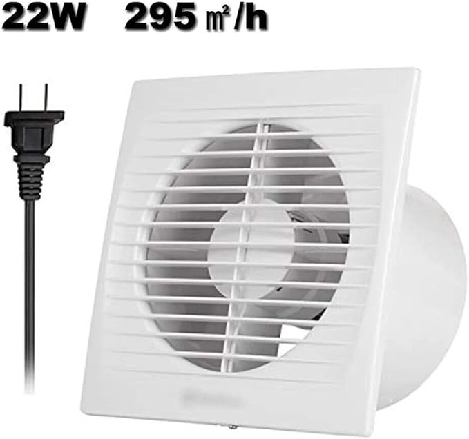 Verizcc Exhaust Fan Extractor, Ventilation Fan Bathroom Garage Exhaust for Kitchen, Bathroom, Bedroom, Low Noise and Energy Saving Waterproof, White
