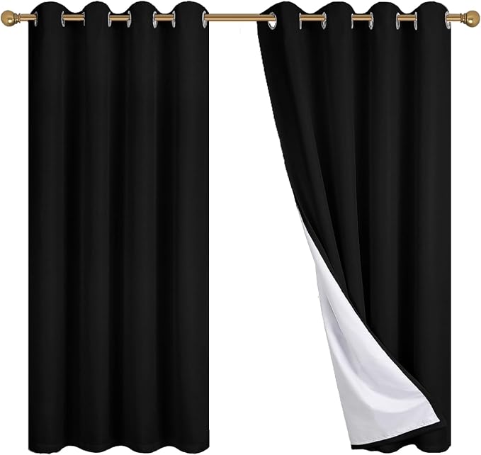 Diraysid 100% Blackout Curtains Black Curtains - Image 9