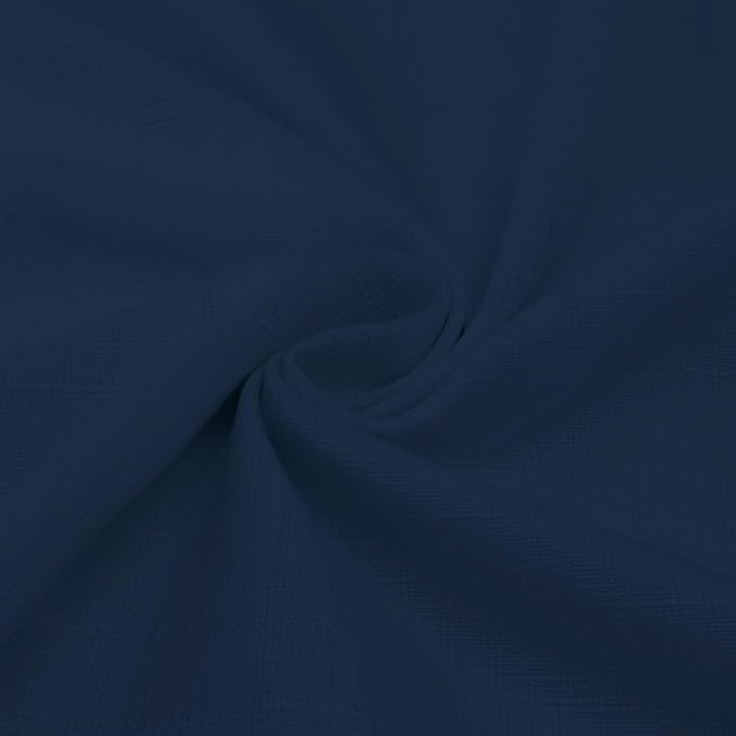 Diraysid 100% Blackout Curtains Navy Blue Linen Curtains - Image 8