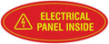 Signs ByLITA Oval Electrical Panel Inside Sign (Red/Yellow) - Medium