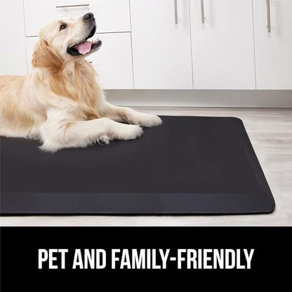 GORILLA GRIP Comfortable Cushioned Kitchen Mats for Floor, 70x24, Waterproof and Stain Resistant Soft Top, 3/4 Inch Thick Ergonomic Standing Desk Anti Fatigue Mat, Foam Supports Ankles and Feet, Black
