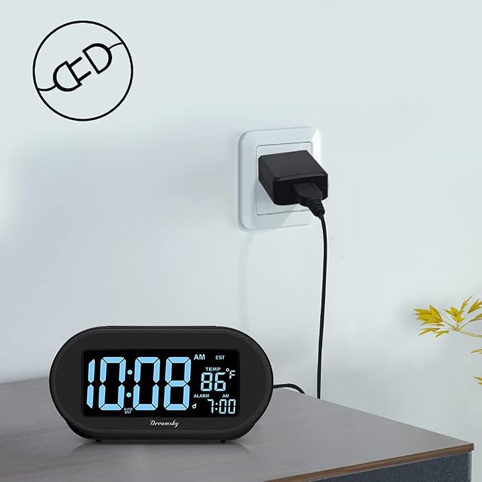 DreamSky Alarm Clocks for Bedrooms, Auto Set Digital Clock - Image 2