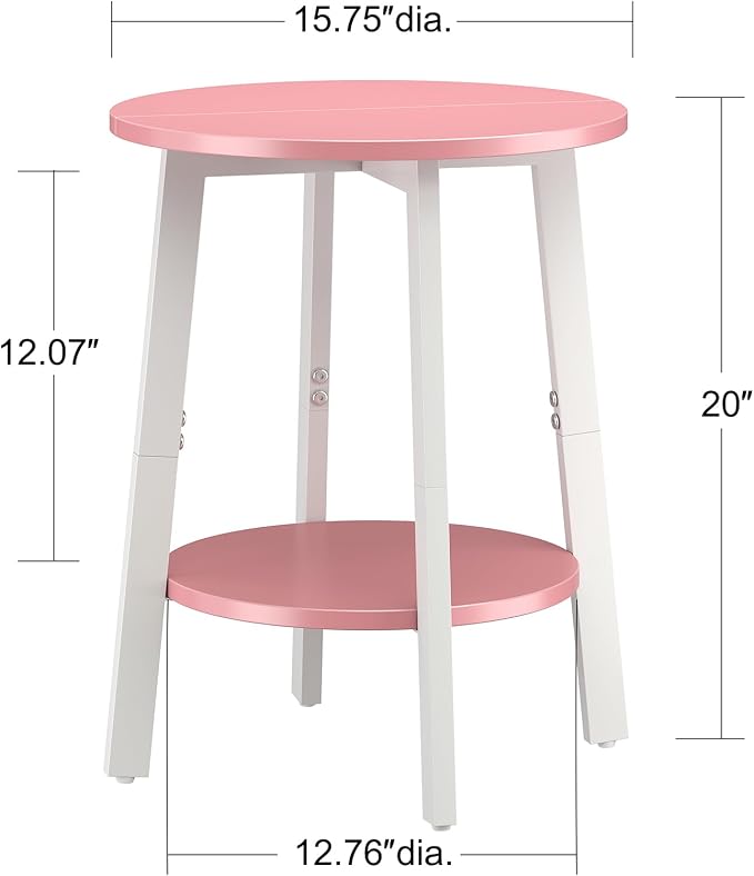 sthmec Side Table Set of 2, Small Round End Table - Image 3