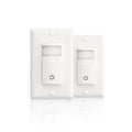 ECOELER Motion Detector Light Switch, PIR Infrared Sensor Switch with Sensitivity & Delay Adjustable, OCC & VAC Selectable, Single Pole, No Neutral Wire, UL Listed & FCC Listed, White, 2 Pack