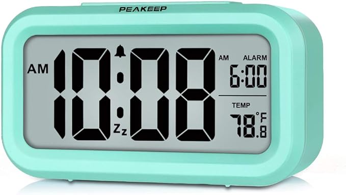 Peakeep Night Light Digital Alarm Clock Battery Operated Indoor Temperature | by PEAKEEP