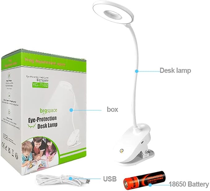 Clip on Reading Lamp, Battery Powered - Image 10
