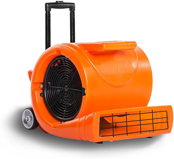 SUNMAX RT900A 3-Speed Air Mover 1.3HP 5000 CFM Powerful Floor Blower Carpet Dryers Janitoral Floor Dryer with Telescopic Handle, Wheels