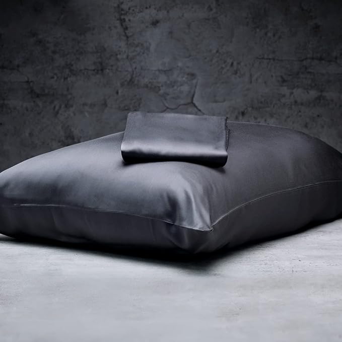 LUXOME 100% Rayon (Viscose) from Bamboo Pillowcase Set (Standard/Queen) | 400 Thread Count | Moisture-Wicking | Envelope Closure | Charcoal