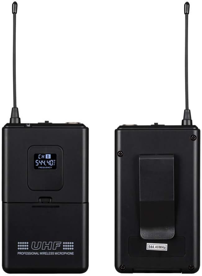 Wireless Microphone System Pro Audio 8 Channel UHF 8 Lavalier Bodypacks 8 Lapel Mic 8 Headsets for Karaoke System Meeting Church Speaking Conference Wedding Party Frequency B