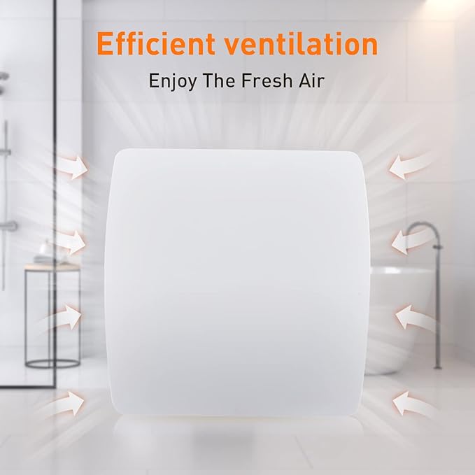 Hehou Bathroom Exhaust Fan for Wall and Super Quiet 4 In Window Exhaust Fan with O Ring White 80 CFM Bathroom Vent Fan