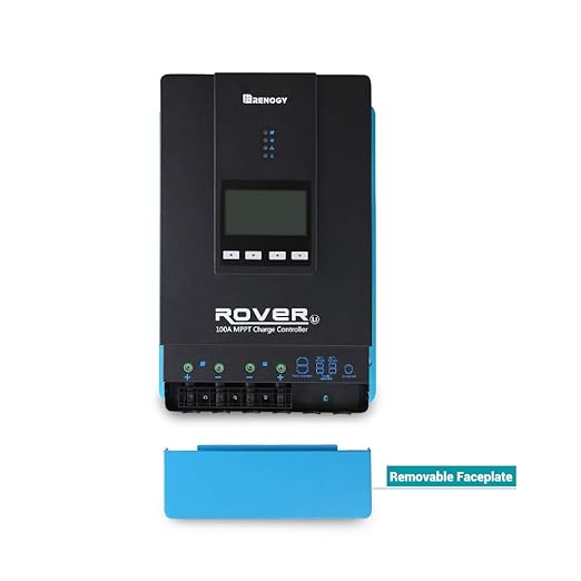 Renogy 100A 12V/24V/36V/48V DC Input MPPT Solar Charge Controller Auto Parameter Adjustable LCD Display Solar Panel Regulator fit for Gel Sealed Flooded and Lithium Battery, Rover 100A,Black