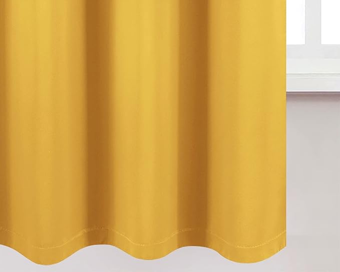 Yellow Thermal Blackout Curtains/40 x 72 Inch/Set of 2 Panels Room Darkening - Image 8