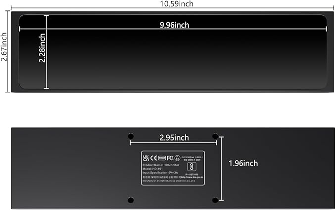 AISHICHEN 11.26" Mini Monitor FHD 1920x440 Small Wide Monitor for PC Case, LCD Screen IPS Display with HDMI & Type-C for Raspberry Pi Laptop CPU GPU Temperature Aida64 Monitoring