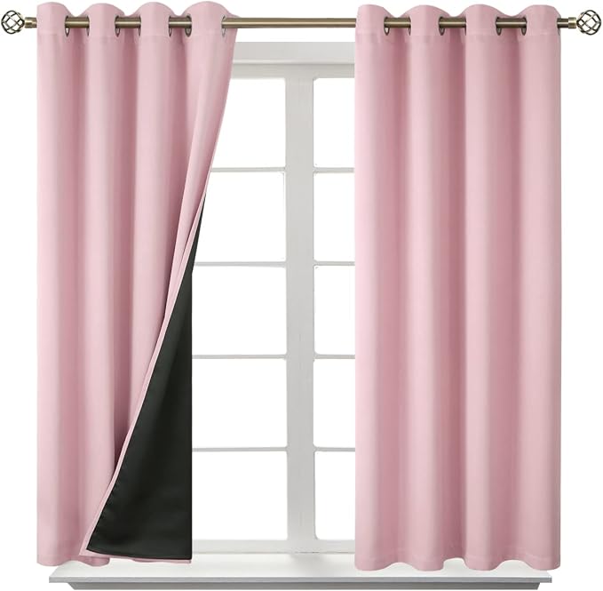 BGment Baby Pink 100% Blackout Curtains - Image 8