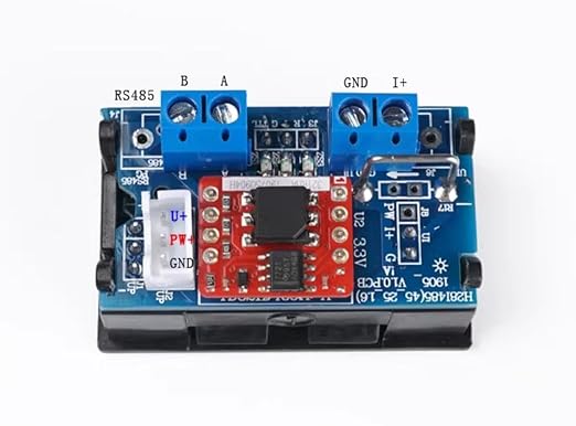 Taidacent Modbus RTU Power Monitor Energy Meter with RS485 TTL Isolated 100V 5A 10A 50A 100A DC Voltage Current Meter with Dual LCD Display (100V5A_Modbus Protocol_TTL Interface)