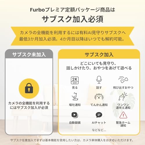Furbo 360° Dog Camera + Mini 360° Cam [New Subscription Required at Setup] 2-Camera Bundle Nanny Pro Subscription: Dog Safety Alerts, Pet Camera with Speaker, Phone App & Night Vision