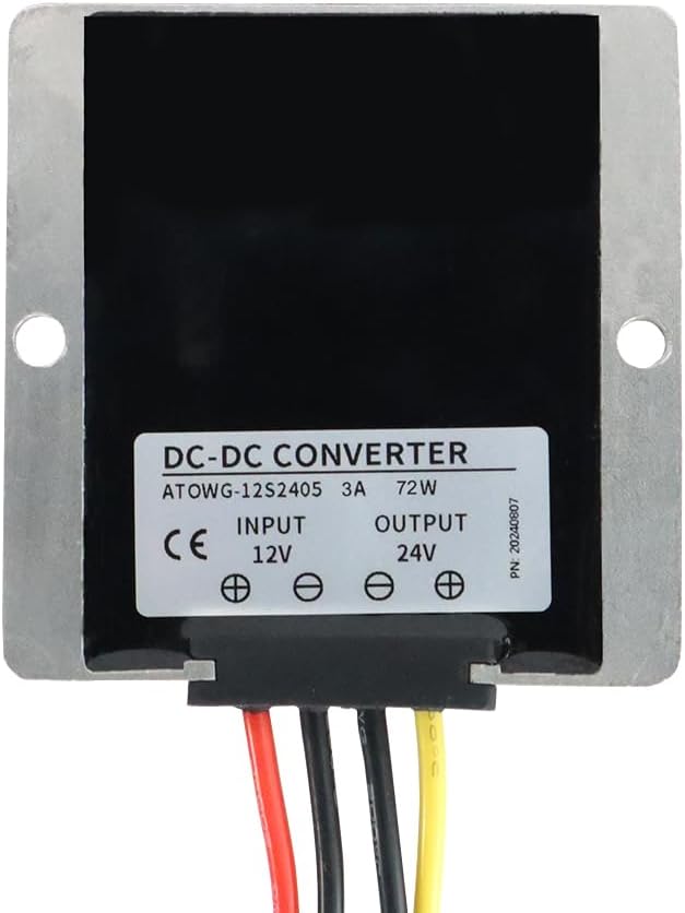 12V to 24V DC Step Up Converter, Boost Converter 3Amps 72W Voltage Regulator Waterproof Power Adapter, for LED Light Projects, Starlink Mini, RF Environment