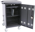 TIOPLY Laptop Charging Cart, 32 Device Tablet Storage Carts for iPad Up to 16.3" Screen Size, Mobile Charging Station for Classroom, with Cord Organizer, Front and Back Access Locking Cabinet Black
