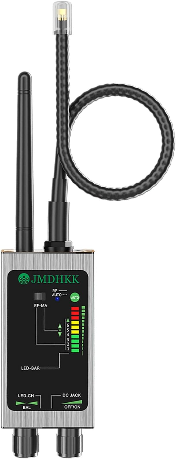 JMDHKK M8000 Hidden Camera Detector, Bug Detector,Camera Finder, Signal Detector for Hotels, Travels, Vehicles, Offices, Public Fitting Rooms (Silver)