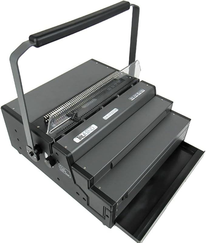 TruBind Heavy Duty Manual Coil Binding Machine with Electric Inserter | 25 Sheet Punch Capacity | Bind up to 440 Sheets | 46 Fully Disengageable Dies | 4:1 Pitch | 1-Year Warranty