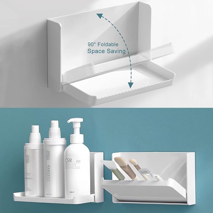 Small Floating Shelf for Wall, Foldable Bathroom Shelf Wall Mount, Bedside - Image 5