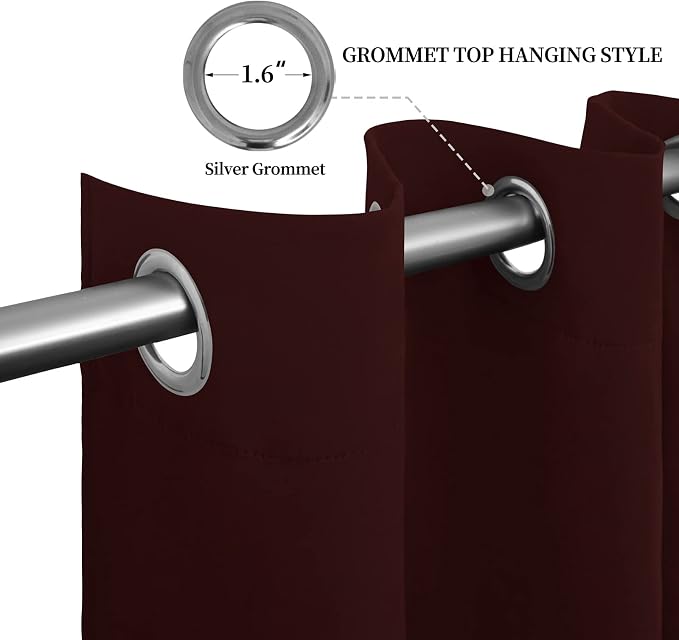 Easy-Going Blackout Curtains for Bedroom, Solid Thermal Insulated Grommet and - Image 5