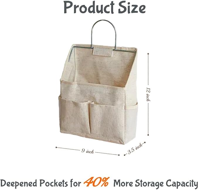 Dorm Storage Bedside Caddy Dorm Room Essentials Linen Hanging Storage Organizer - Image 2