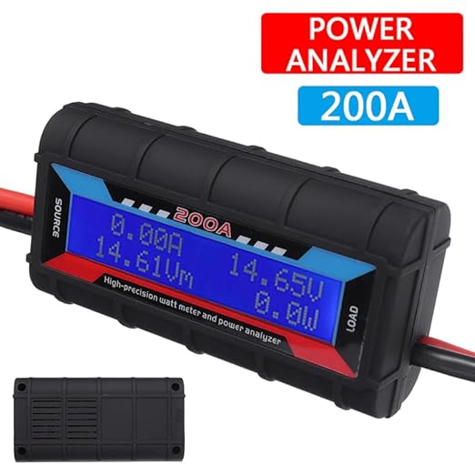 The Perfect Part Battery Monitor - 200A DC Amp Meter, Power Monitor with LCD Display for Clear Reading, RV Battery Monitor to Calculate the Voltage, Current, Power, Discharge Time, Power Meter Monitor