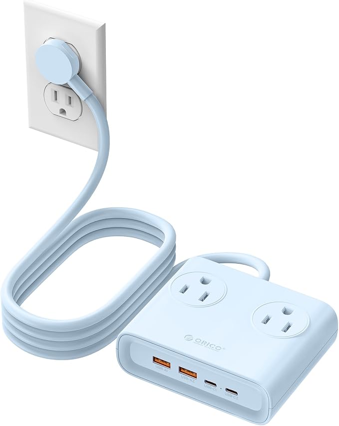 ORICO 25W GaN Power Strip with USB Ports, 8-in-1 Charging Station | with 4 AC - Image 8