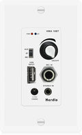 Herdio in Wall Audio Control Amplifier Receiver 2 Channel Wall Plate with USB Microphone Aux (3.5mm) Input 100Watt Max Module for Sound Systems Home Theater Integration Compatible with Bluetooth